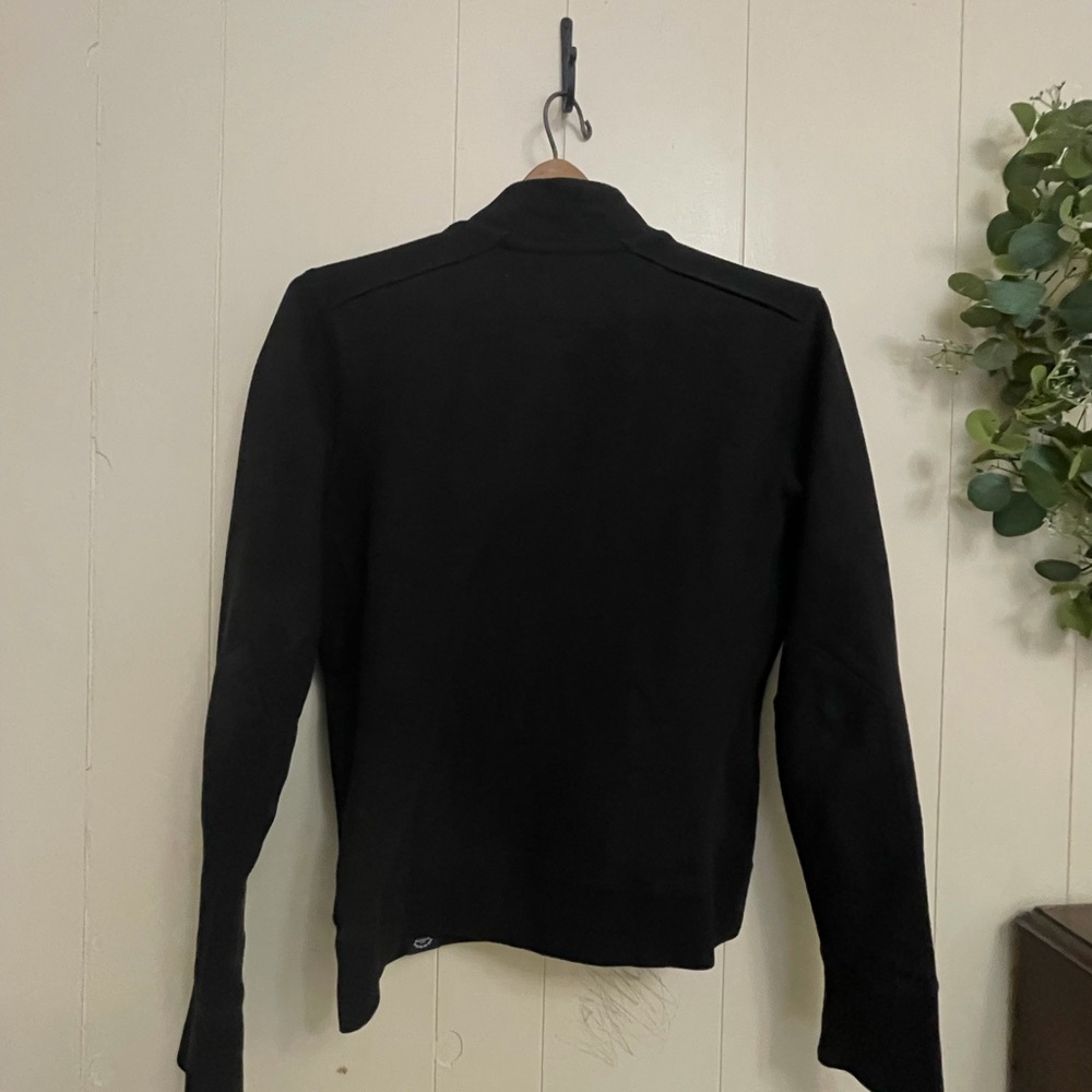 American Giant Women's Black Zip Front Bomber Jacket made in USA - Picture 4 of 10